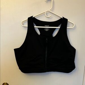 Torrid Zip Up Sports Bra Black Size 4